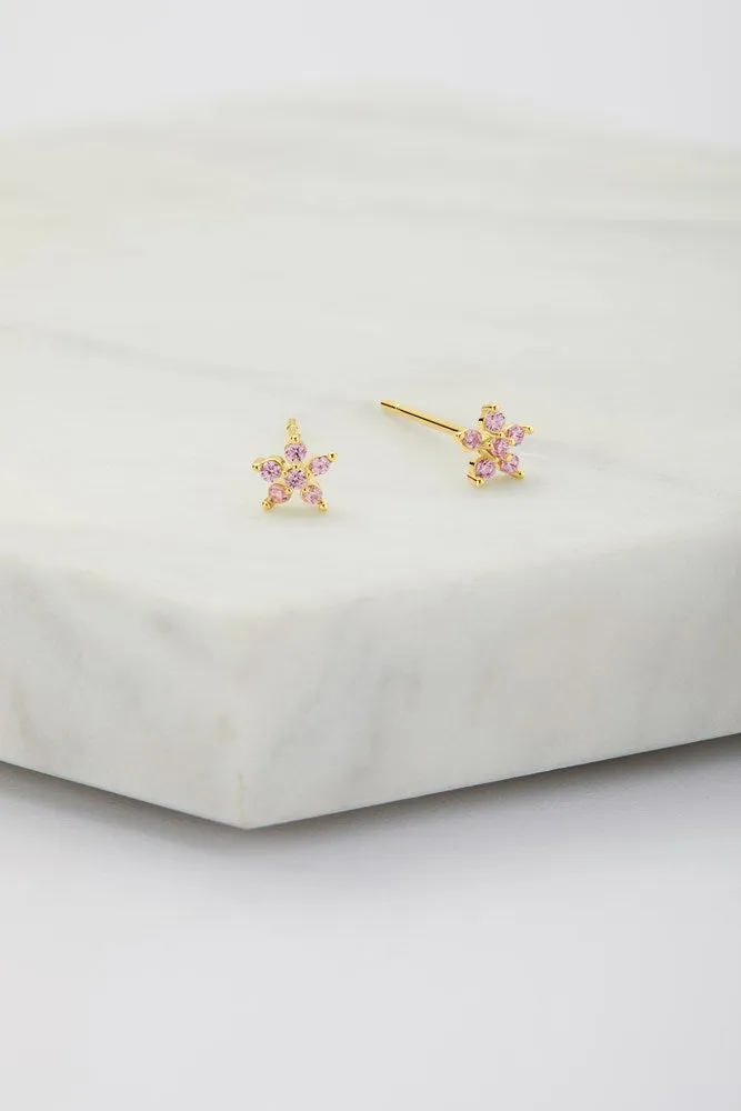 Cara Stud Earring - Pink - 925 Sterling Silver