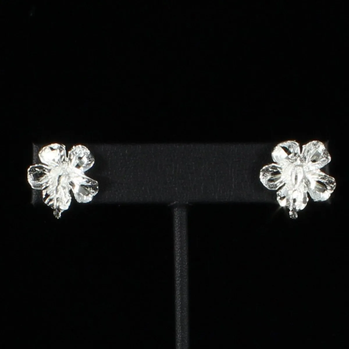 Caribbean Large Hibiscus Flower Stopper Stud Earring