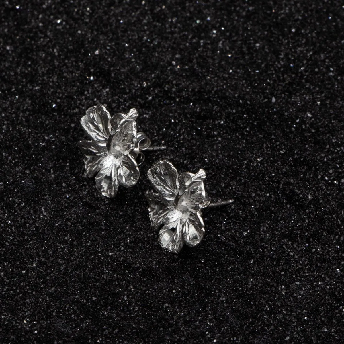 Caribbean Large Hibiscus Flower Stopper Stud Earring