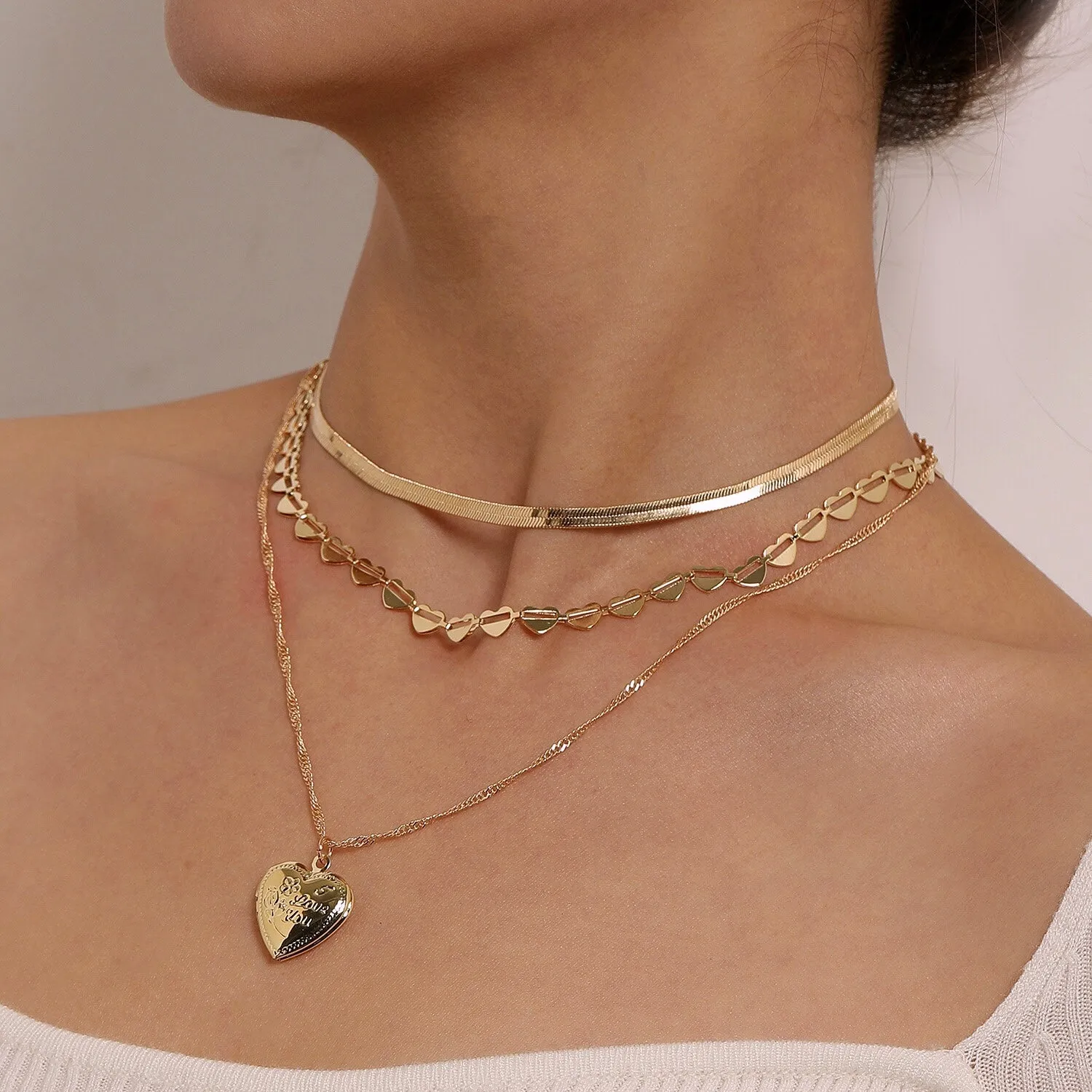 Collana medaglione con locket a cuore