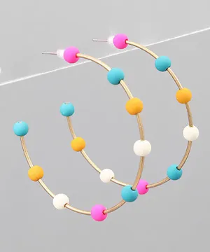 Color Ball Hoop Earrings