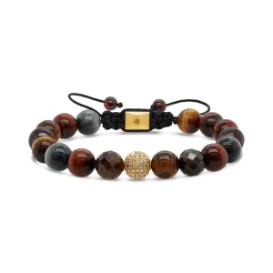 Coloured Tiger's Eye, Sapphire, Quartz, Garnet & Diamond Swadhisthana Bracelet