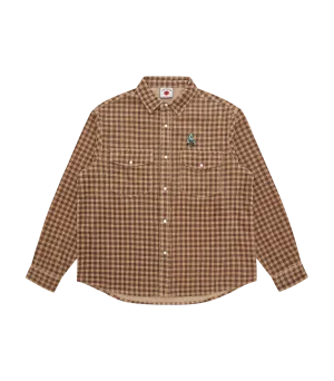 CORDUROY CHECK SHIRT - BROWN CHECK