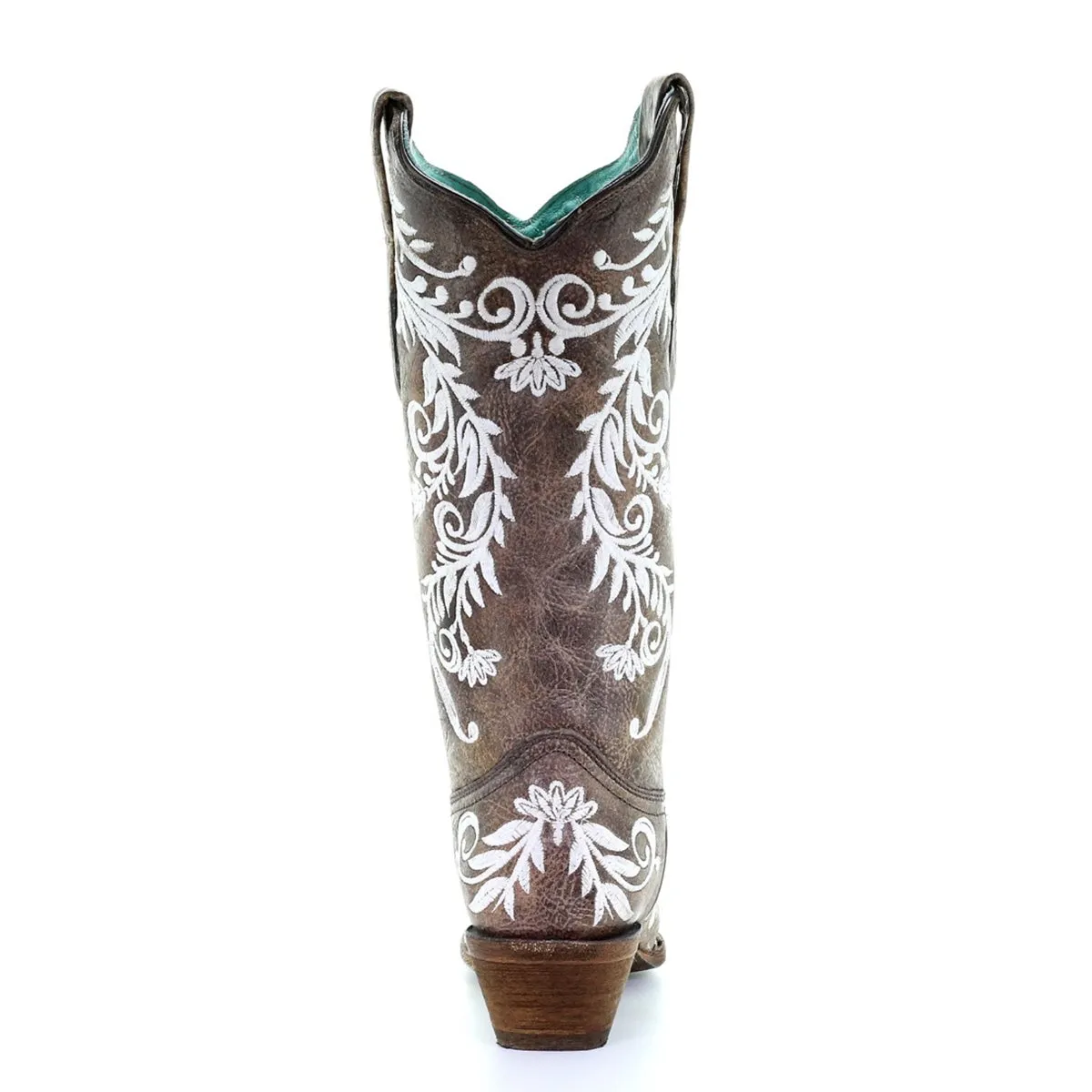 Corral Women's Brown/White Embroidery Western Boot