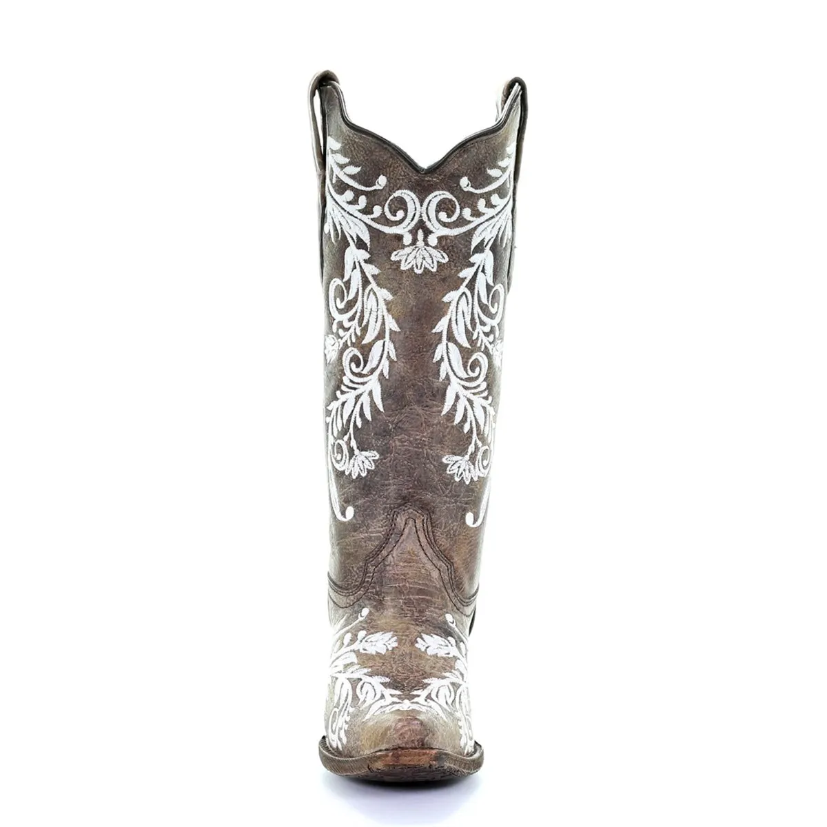 Corral Women's Brown/White Embroidery Western Boot