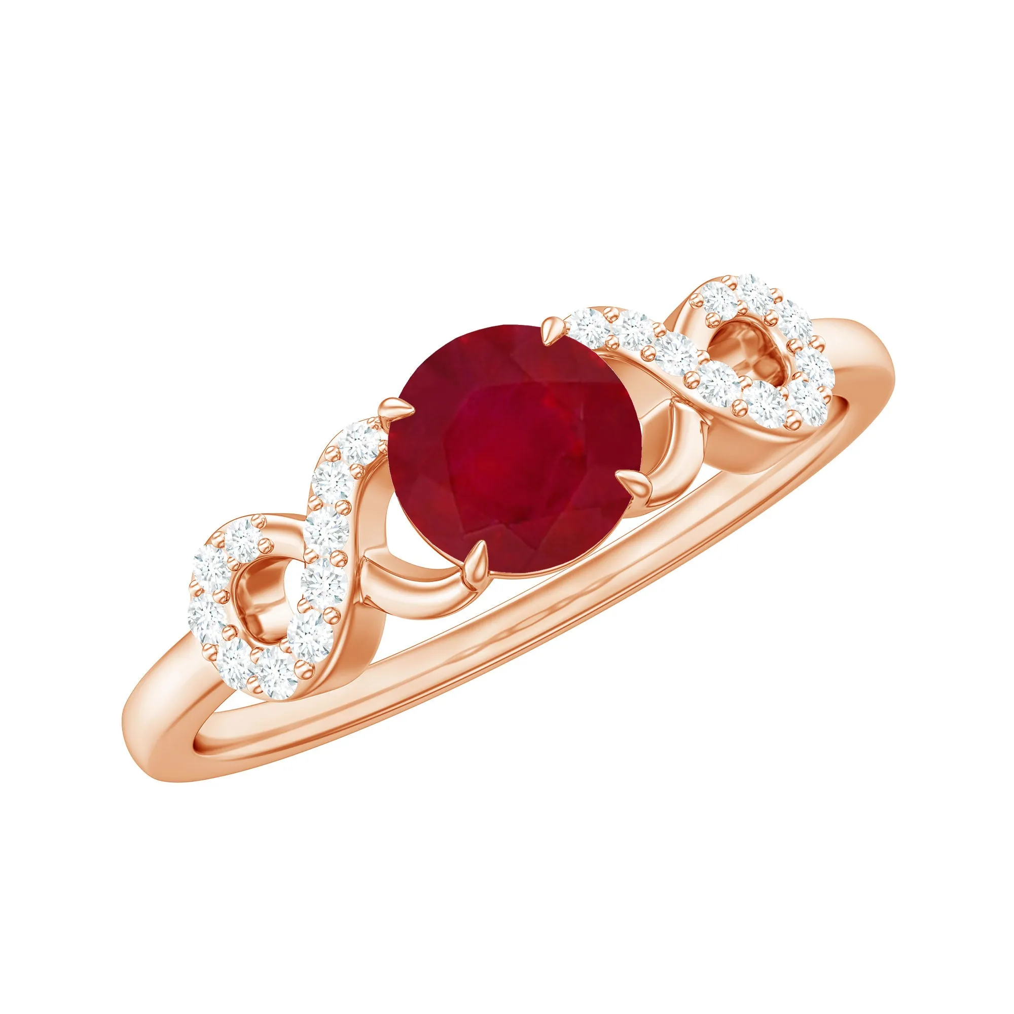 Criss Cross Promise Ring with Ruby and Diamond