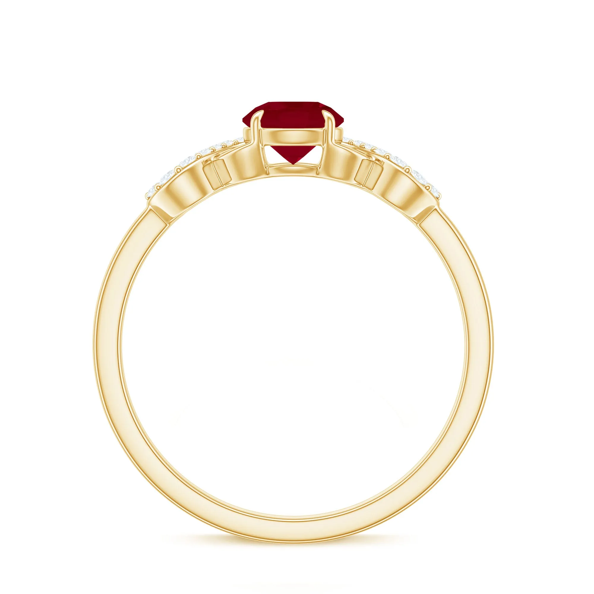 Criss Cross Promise Ring with Ruby and Diamond