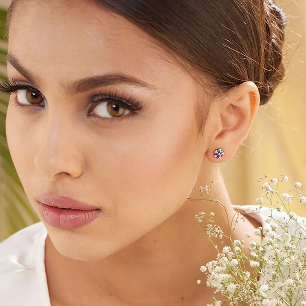 Dainty Zinnia Stud Earrings- 925 Silver