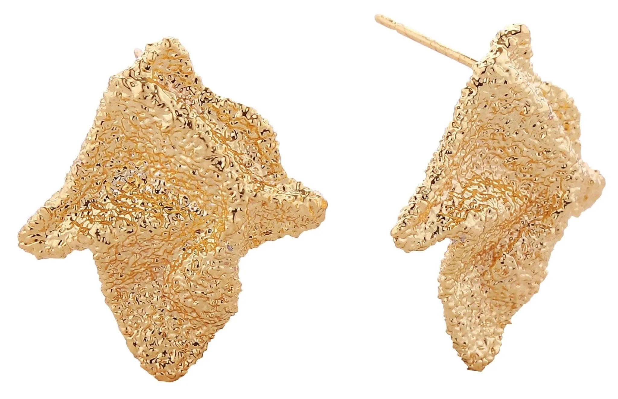 DJE310918 14K Grain Texture Crinkle Post Earrings