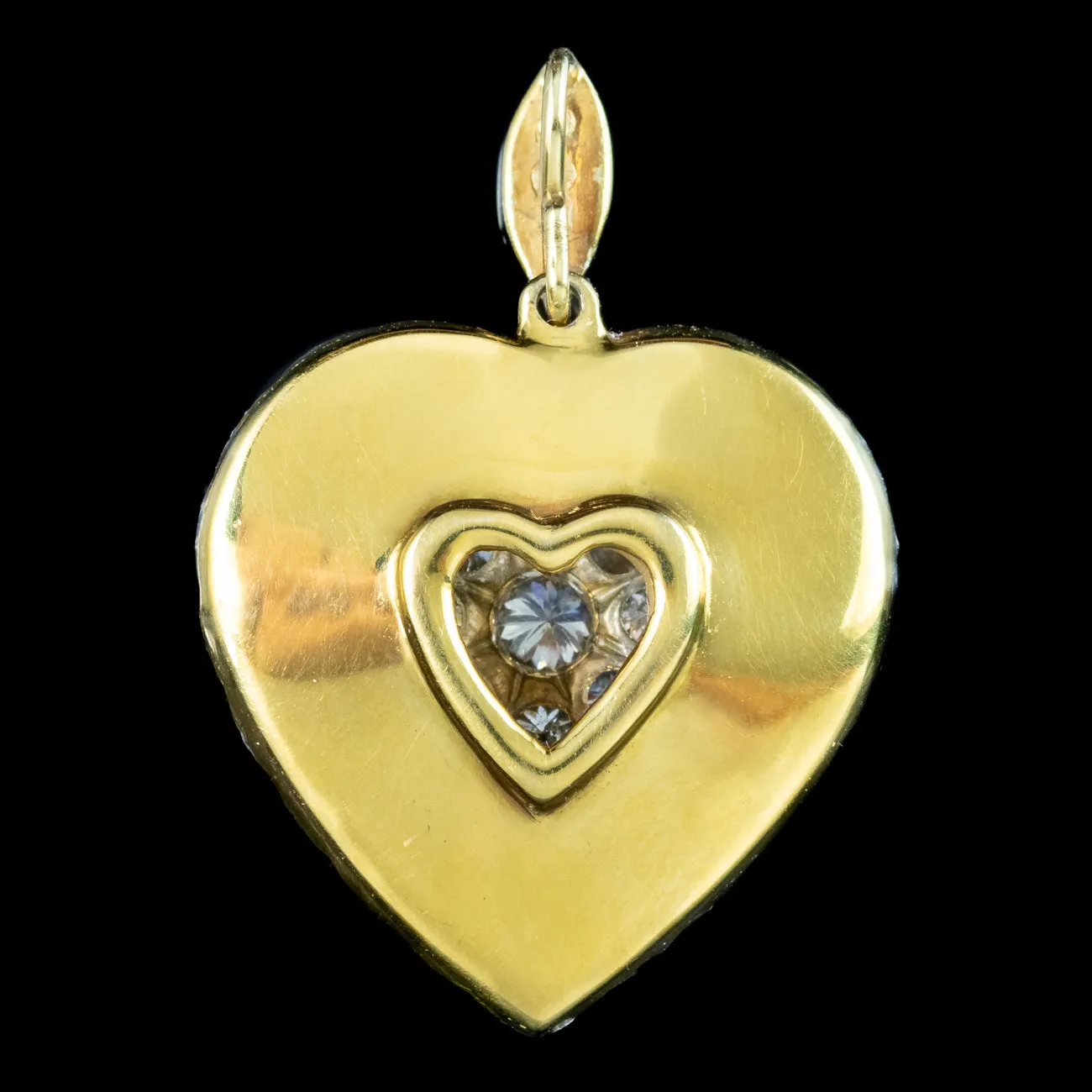 Edwardian Style Diamond Heart Pendant 3.85ct Diamond