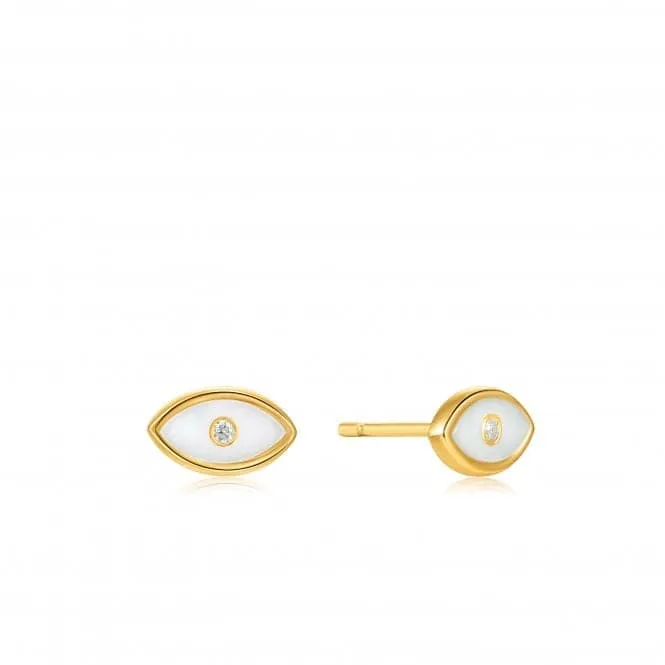 Evil Eye Gold Stud Earrings E030-02G