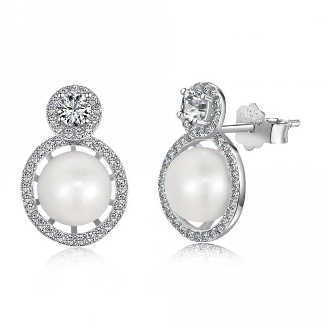 Fresh Water Pearl Sparkling Stud Earrings ERLE021