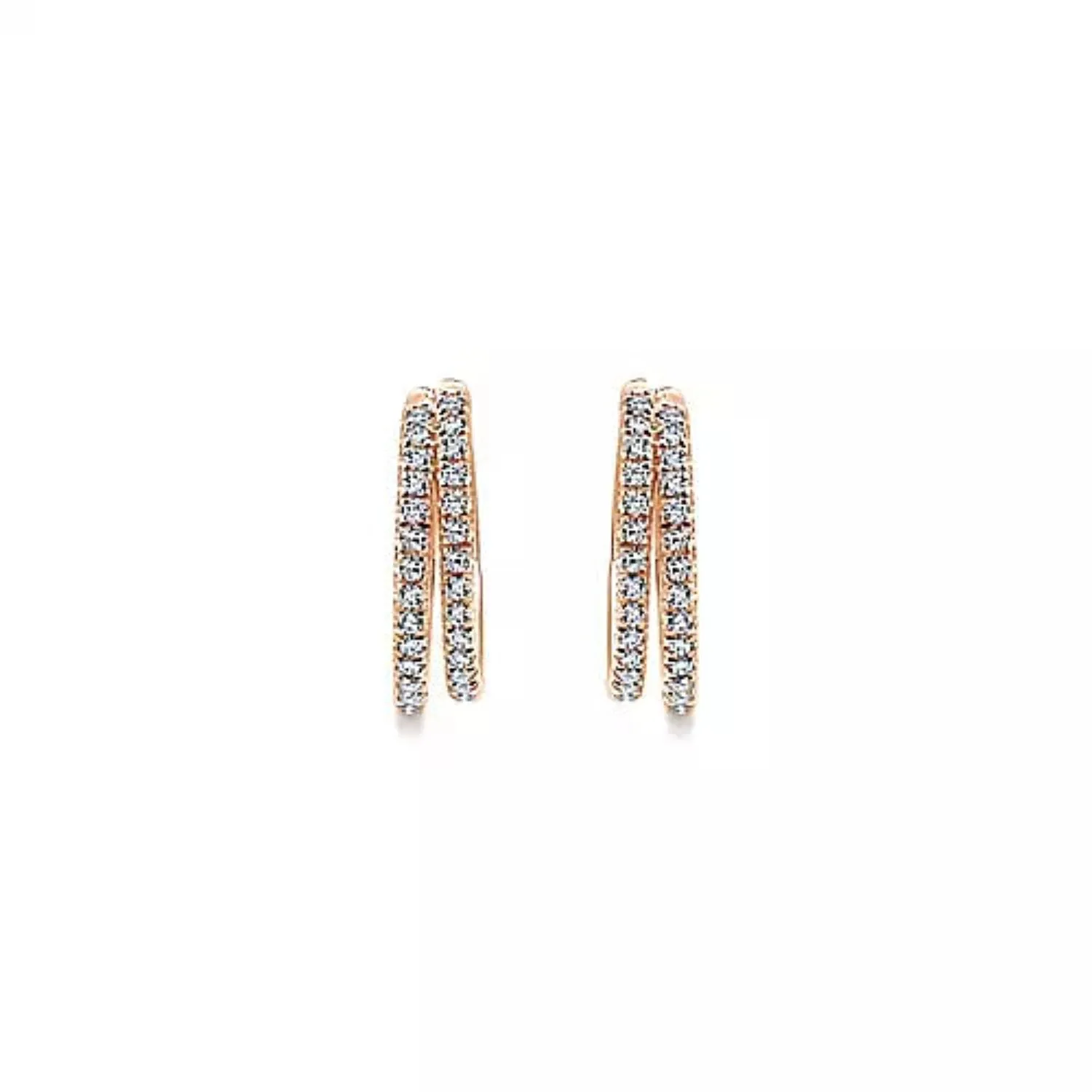 Gabriel & Co. "Double Hoop" Classic Diamond Hoop Earring