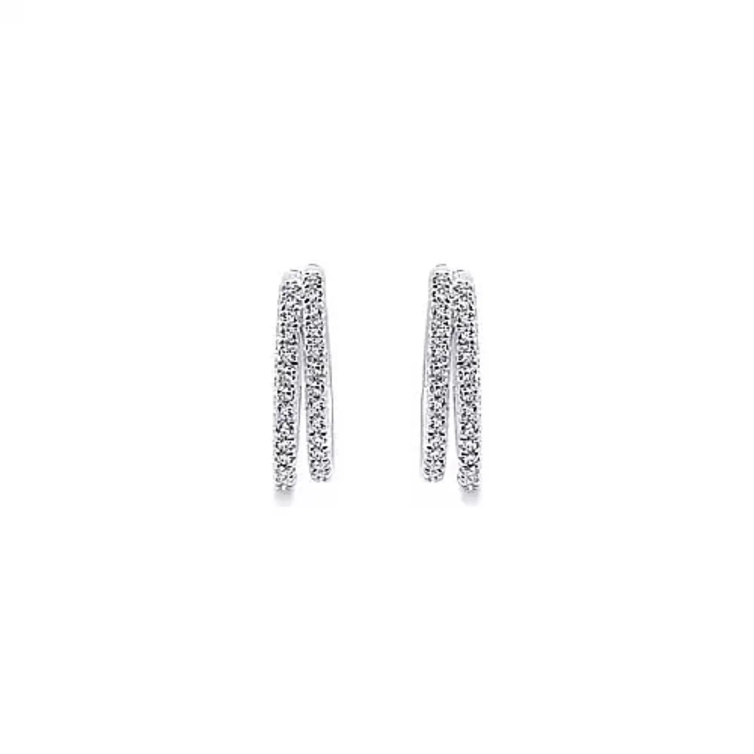 Gabriel & Co. "Double Hoop" Classic Diamond Hoop Earring