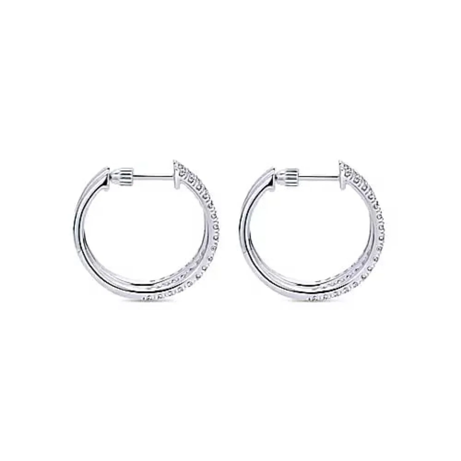 Gabriel & Co. "Double Hoop" Classic Diamond Hoop Earring