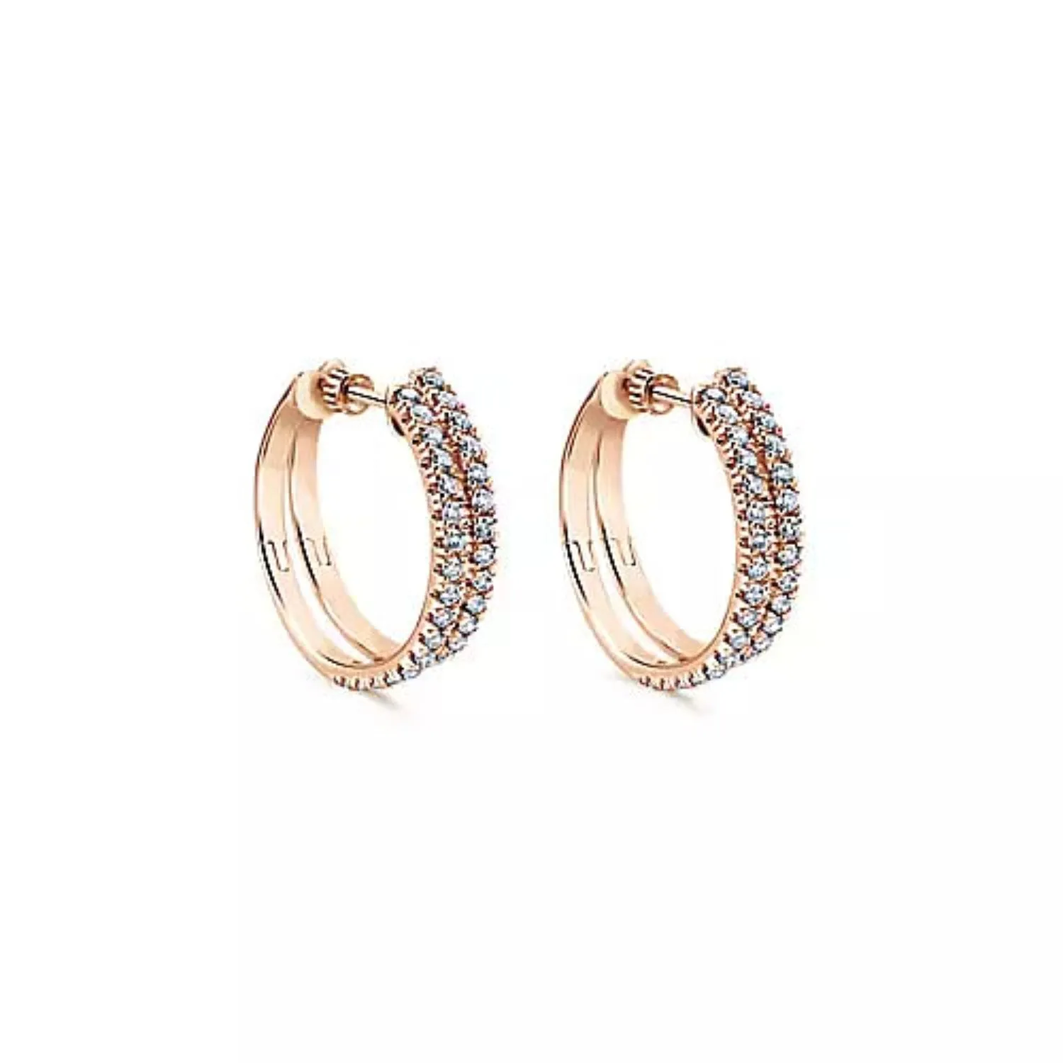 Gabriel & Co. "Double Hoop" Classic Diamond Hoop Earring