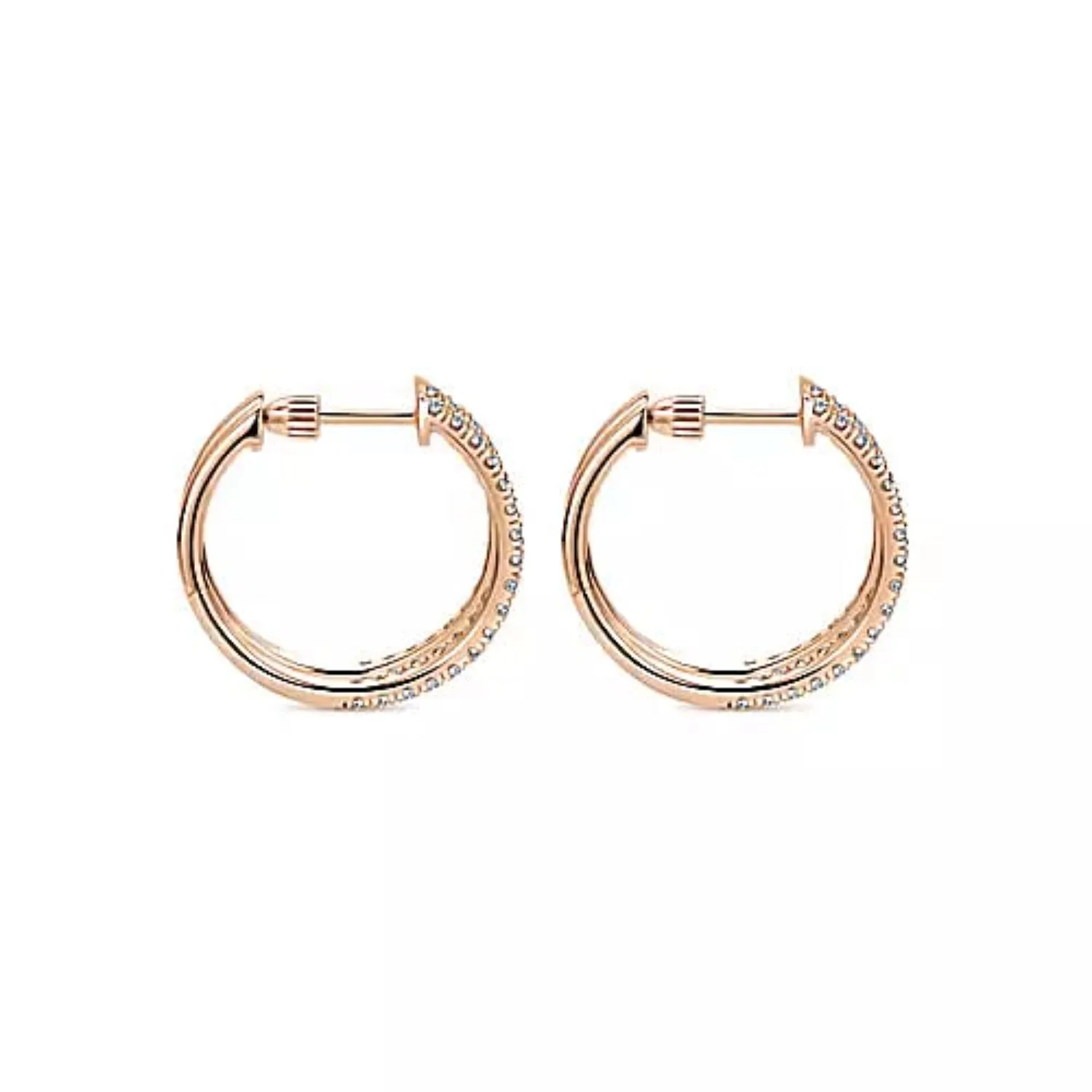 Gabriel & Co. "Double Hoop" Classic Diamond Hoop Earring