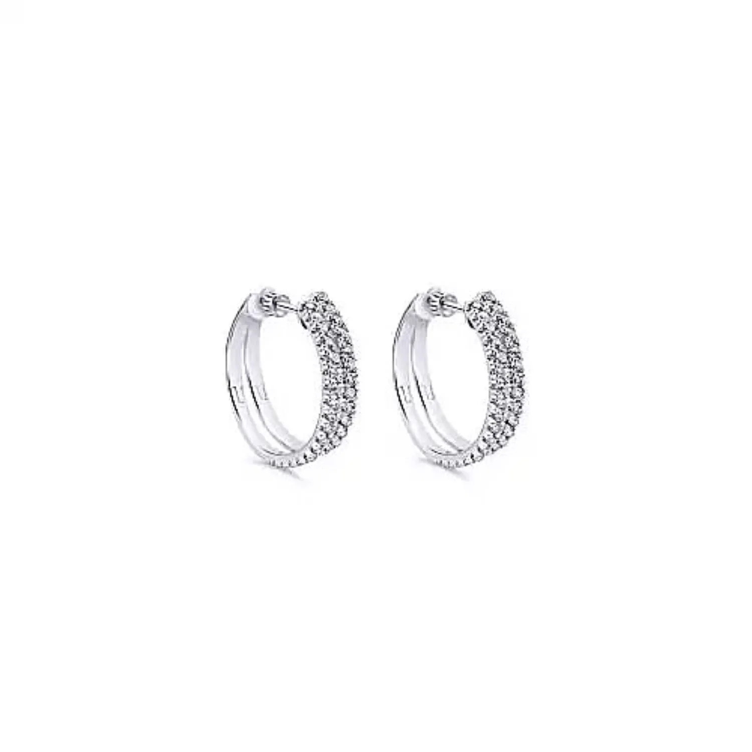 Gabriel & Co. "Double Hoop" Classic Diamond Hoop Earring