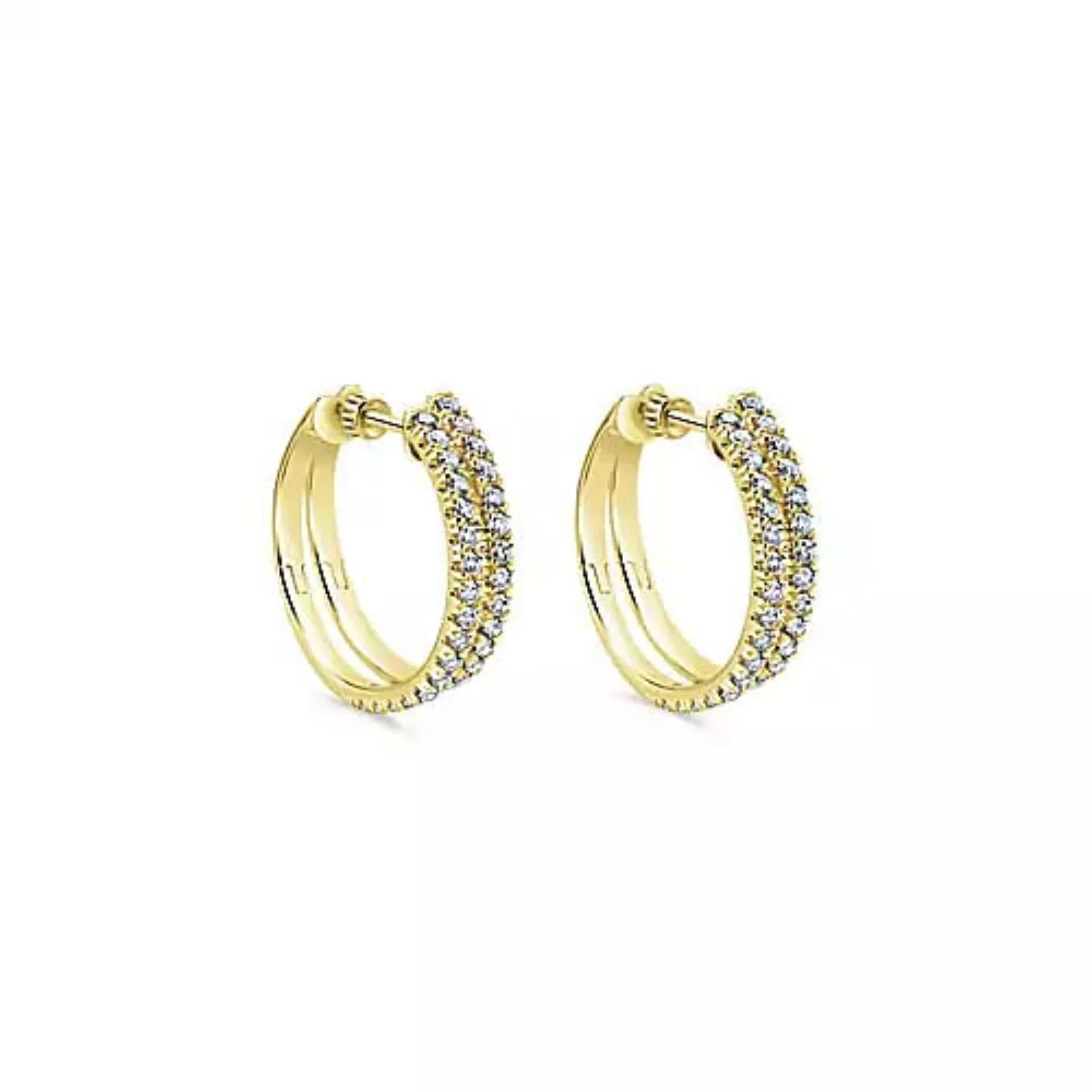 Gabriel & Co. "Double Hoop" Classic Diamond Hoop Earring