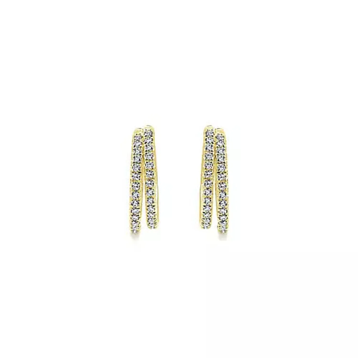 Gabriel & Co. "Double Hoop" Classic Diamond Hoop Earring