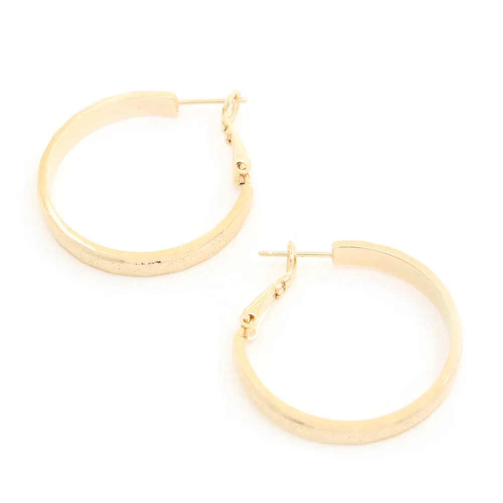 Gold Flat Hoop Earring