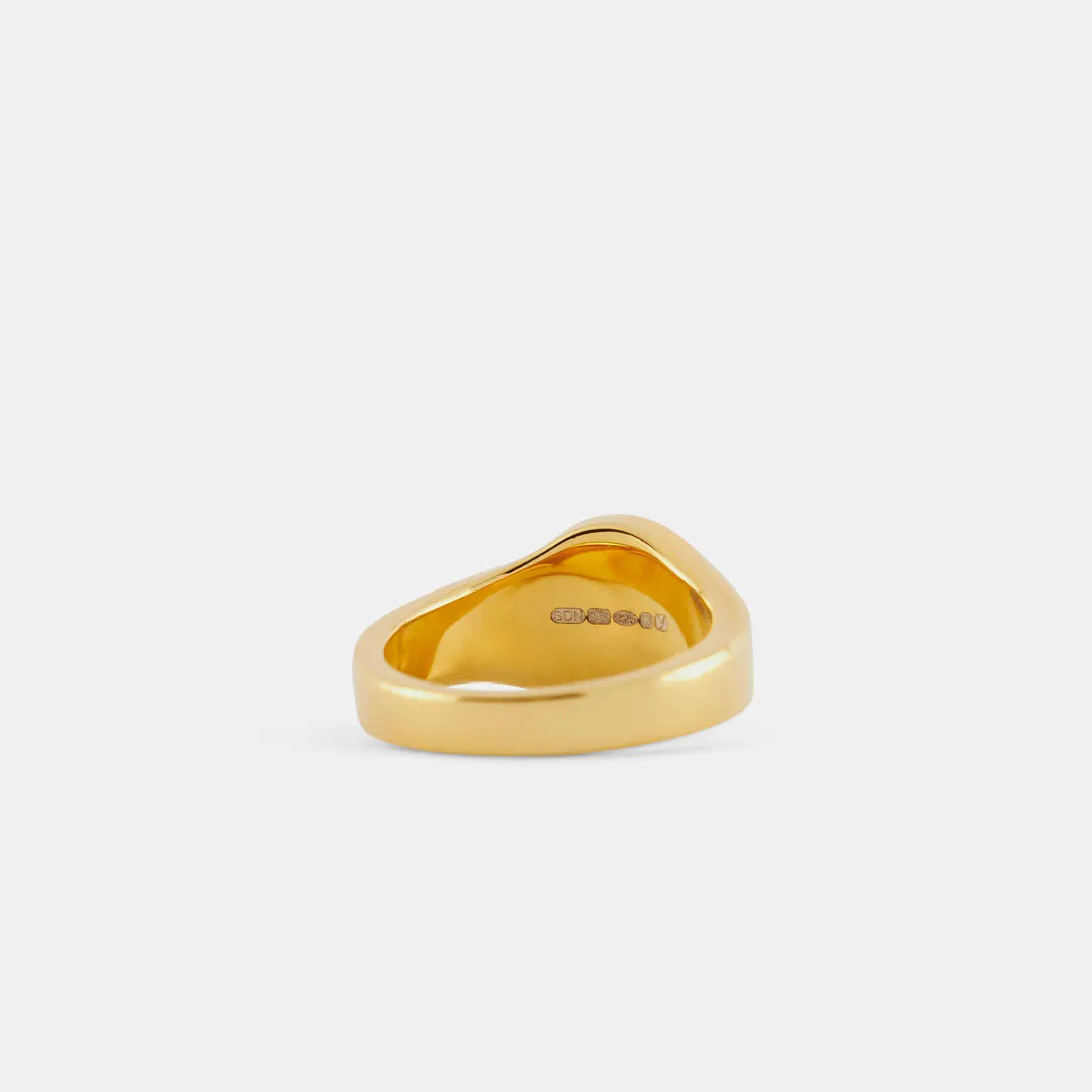 Gold Round Mother of Pearl Ring