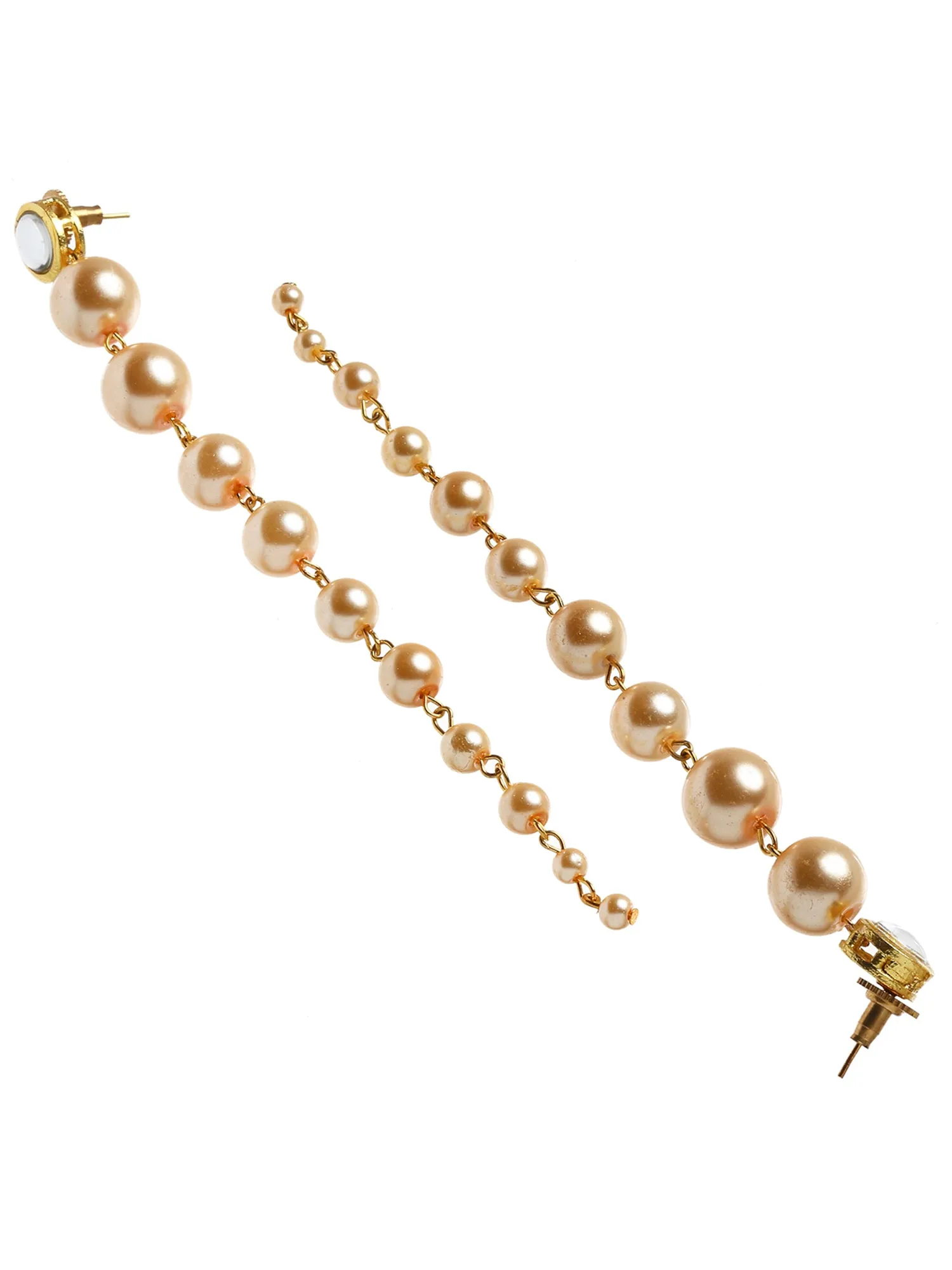 Golden Pearl Long Dangler Earrings