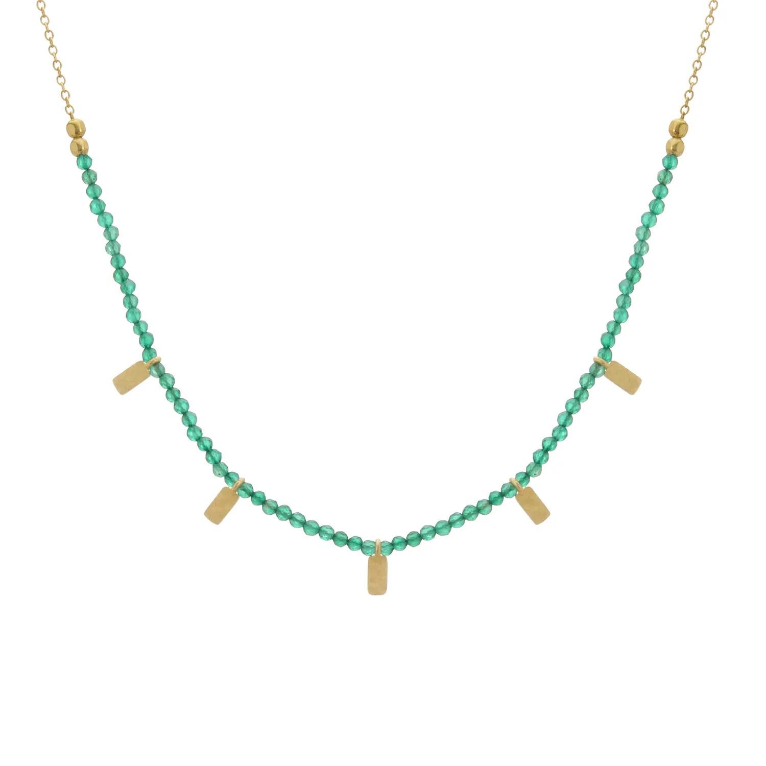 Green Onyx Choker - Gold