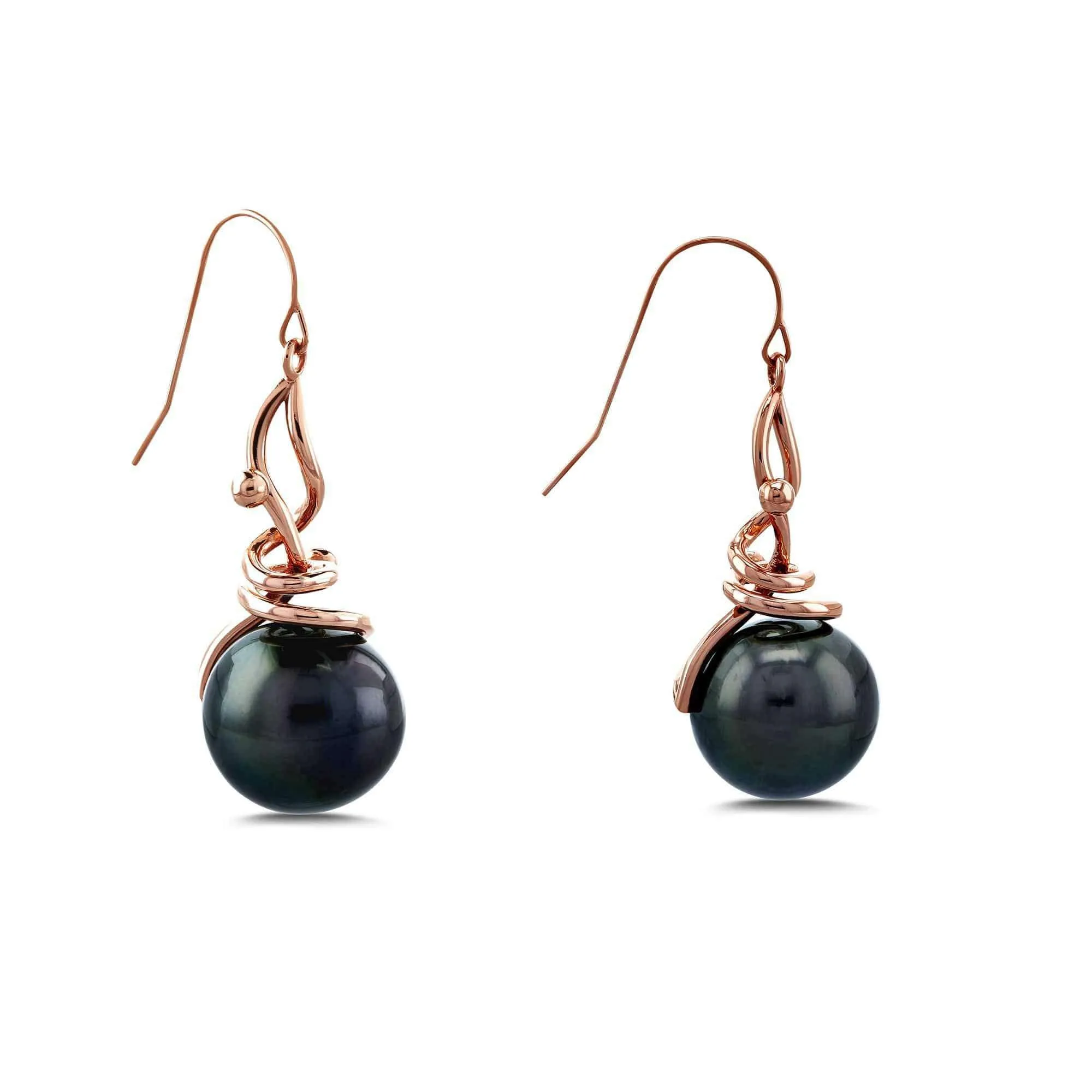 Grey Peacock Tahitian Pearl Earrings