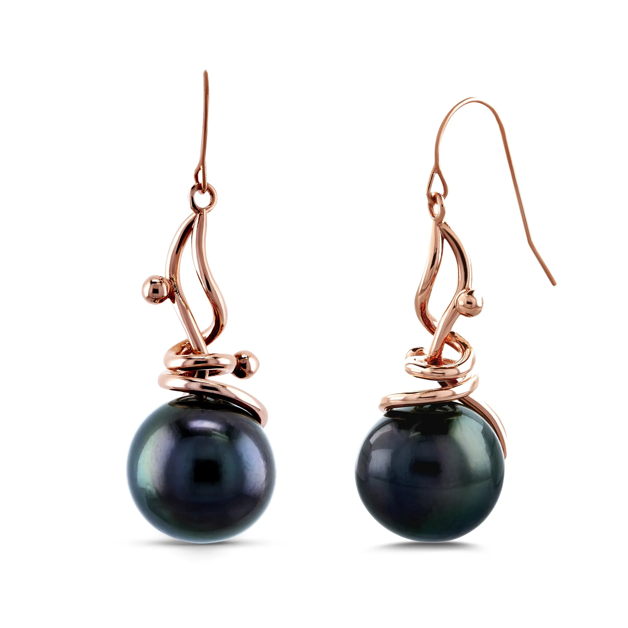 Grey Peacock Tahitian Pearl Earrings