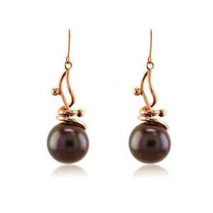 Grey Peacock Tahitian Pearl Earrings