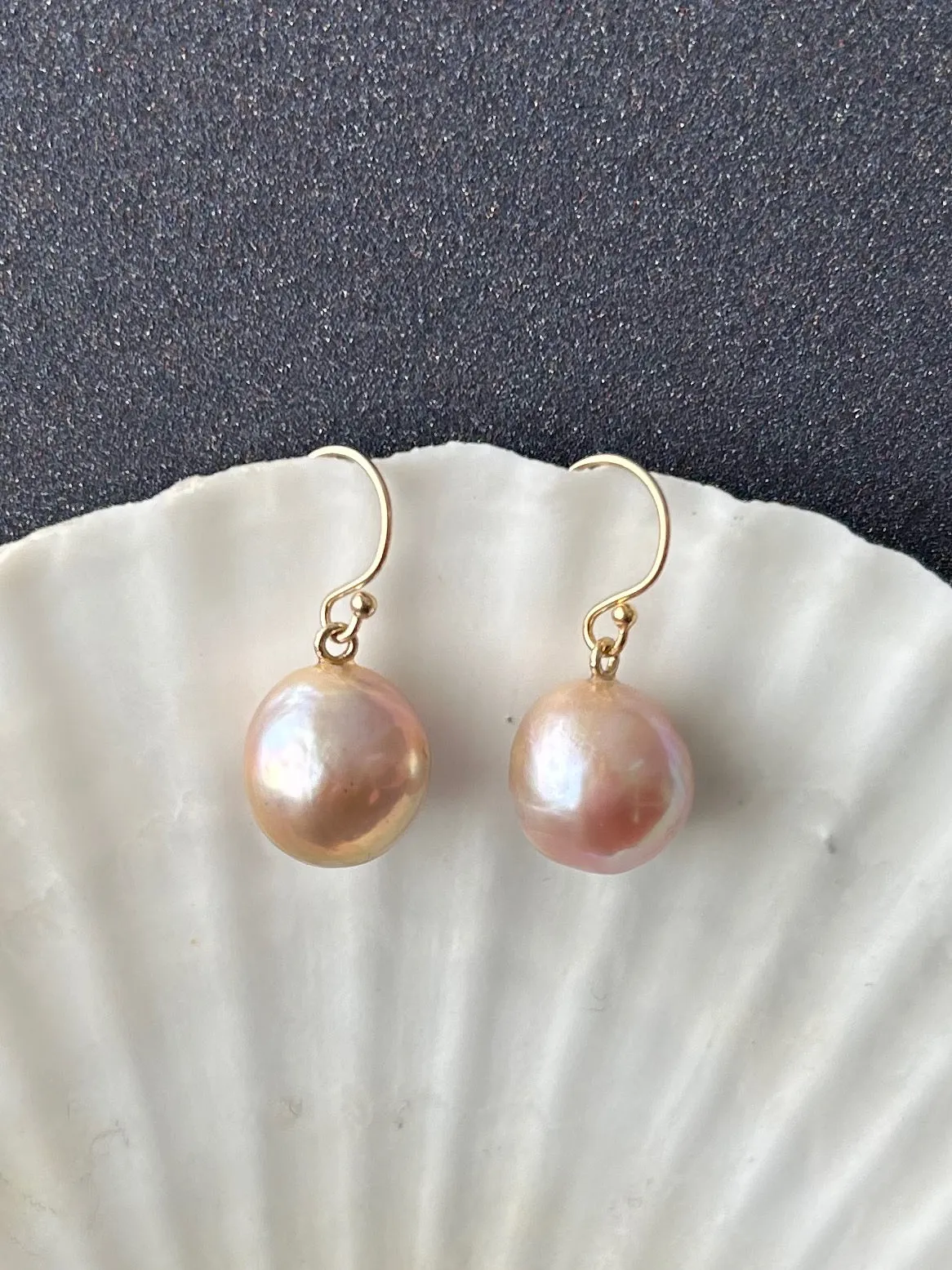 JAPAN KASUMI CHAMPAGNE BLUSH PINK SIMPLE DROP EARRINGS