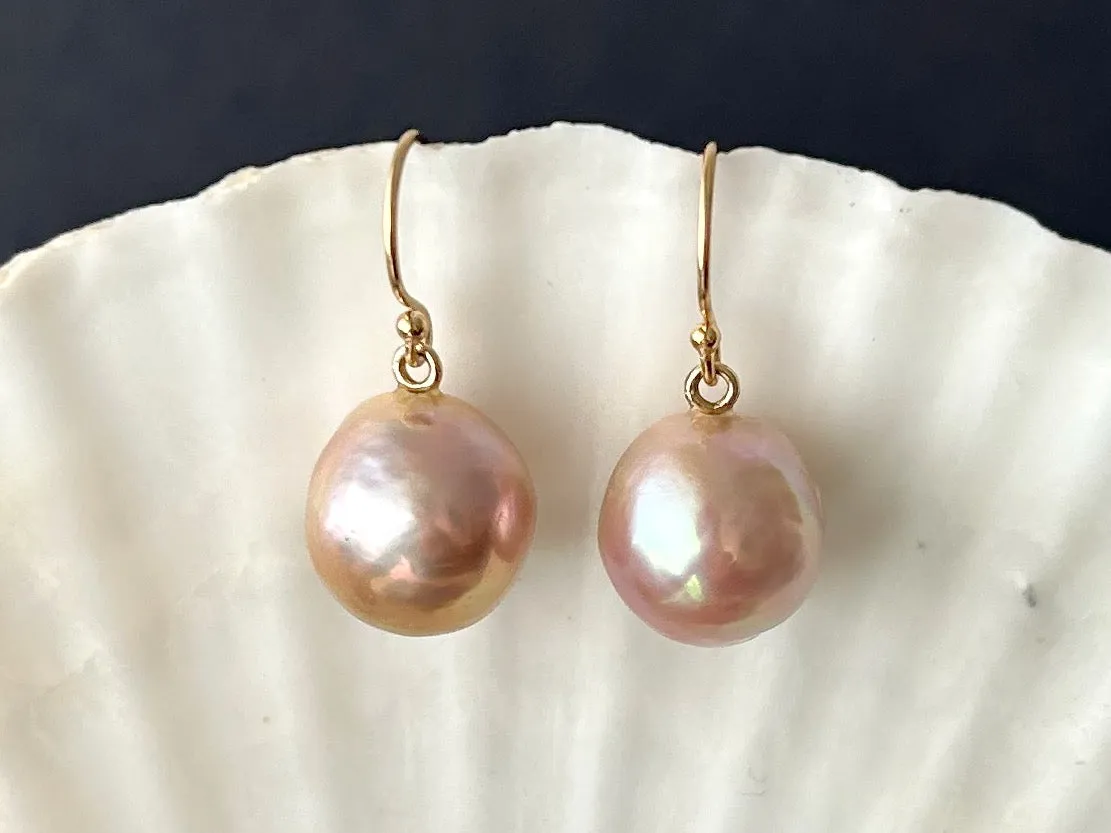 JAPAN KASUMI CHAMPAGNE BLUSH PINK SIMPLE DROP EARRINGS