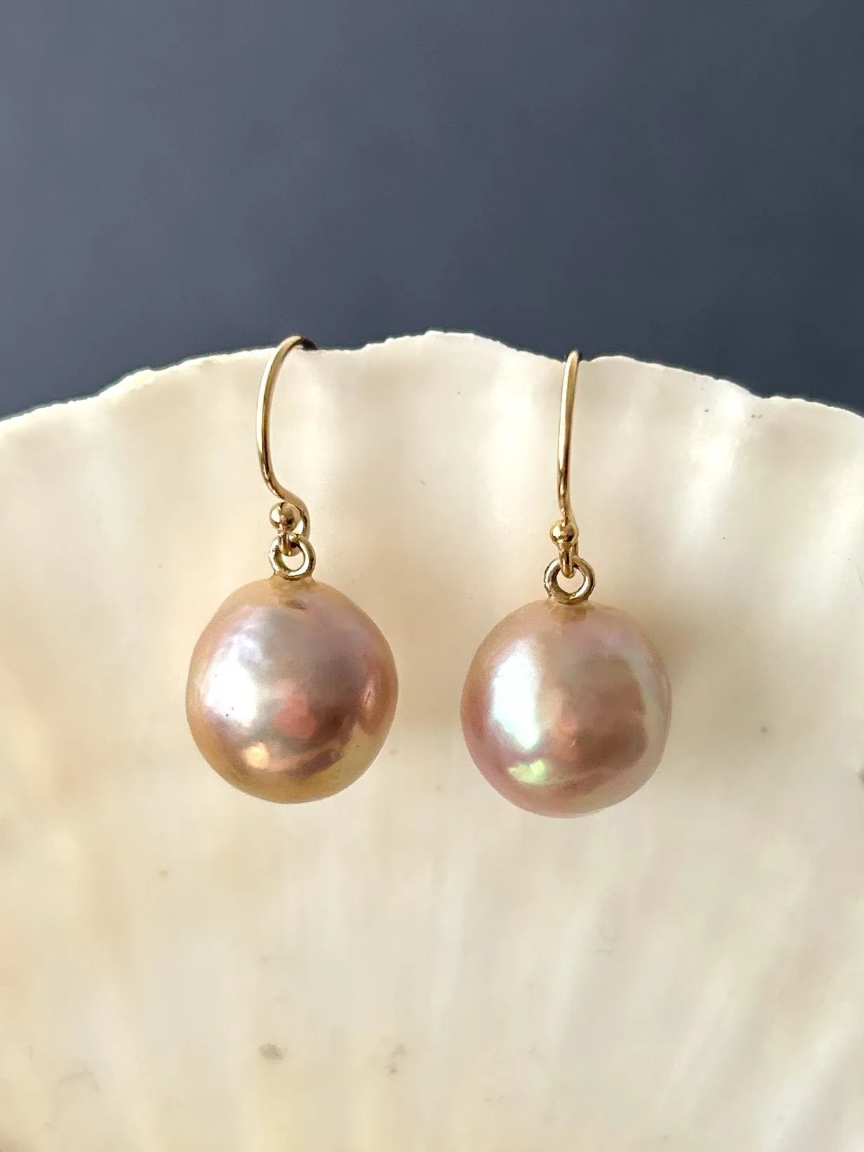 JAPAN KASUMI CHAMPAGNE BLUSH PINK SIMPLE DROP EARRINGS