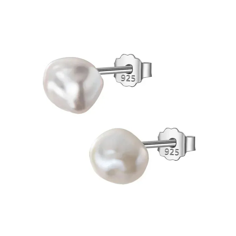 JC - Elegant Pearl Earrings: 925 sterling silver, perfect fine jewelry for women’s events