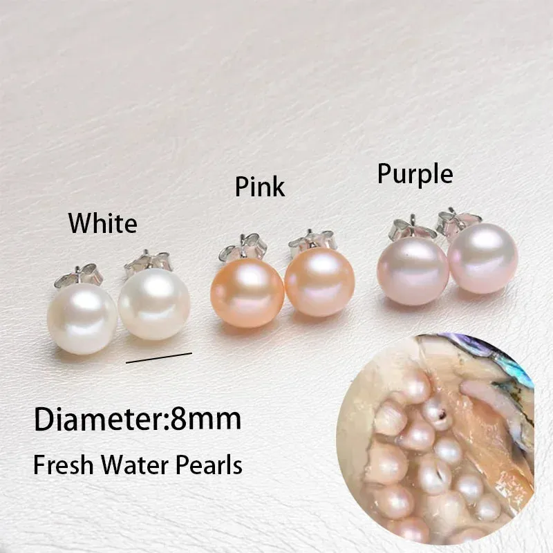 JC - Elegant Pearl Earrings: 925 sterling silver, perfect fine jewelry for women’s events