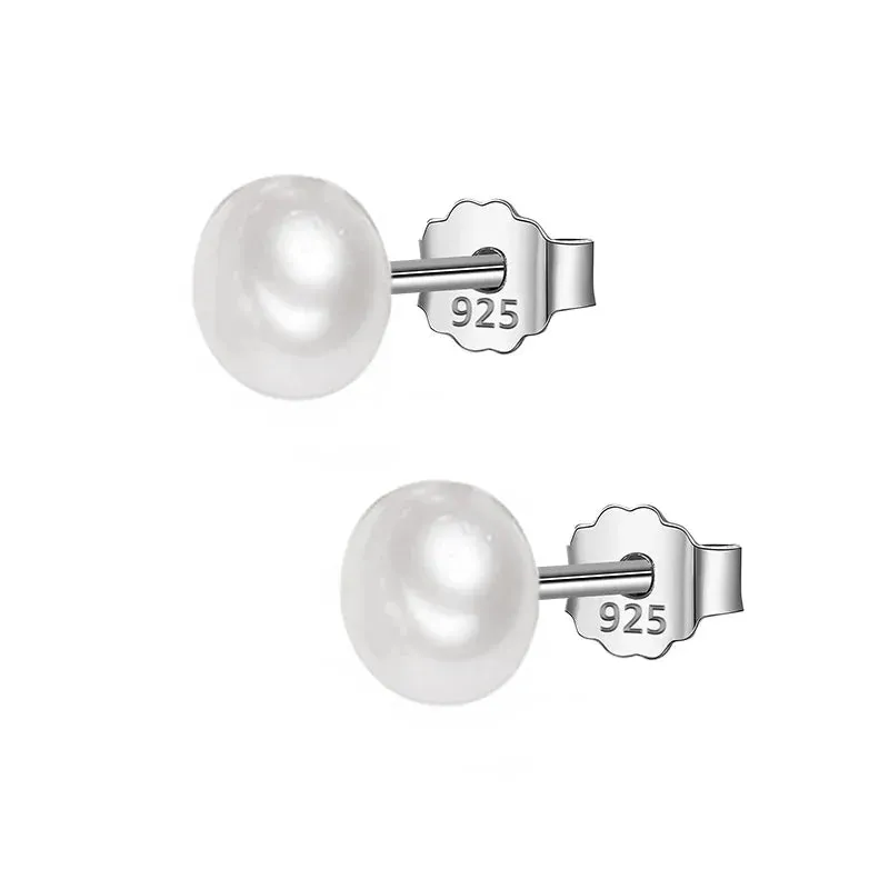 JC - Elegant Pearl Earrings: 925 sterling silver, perfect fine jewelry for women’s events