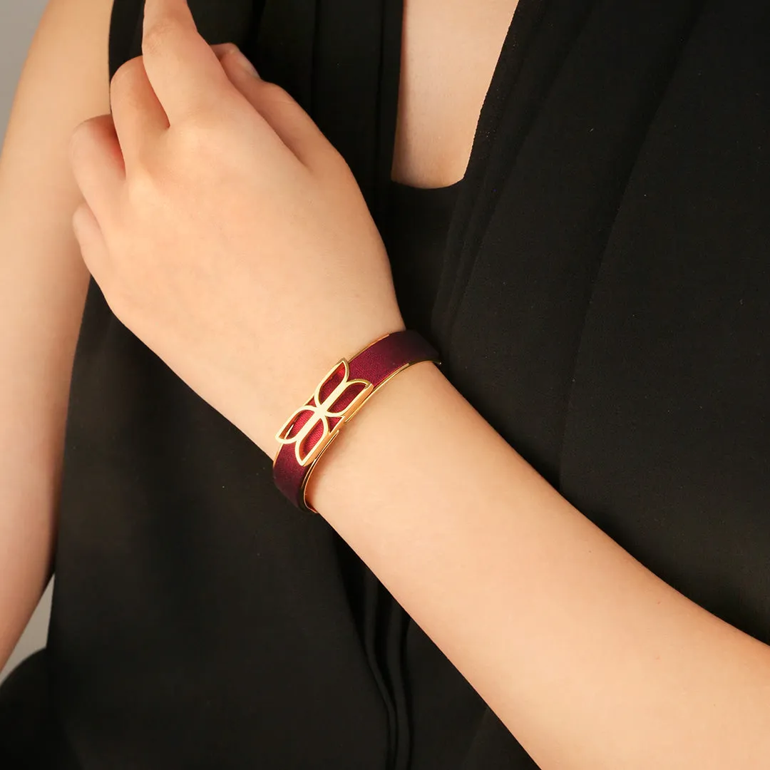 Kawung Silk Cuff - Majestic Ruby