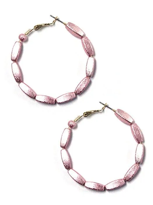 KE8838 Tonya Beaded Hoop Earrings