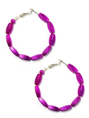 KE8838 Tonya Beaded Hoop Earrings