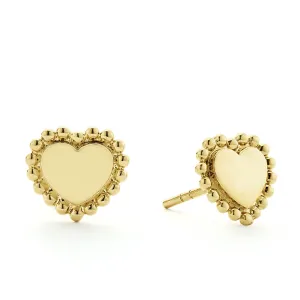 KSL 18K Gold Heart Stud Earrings