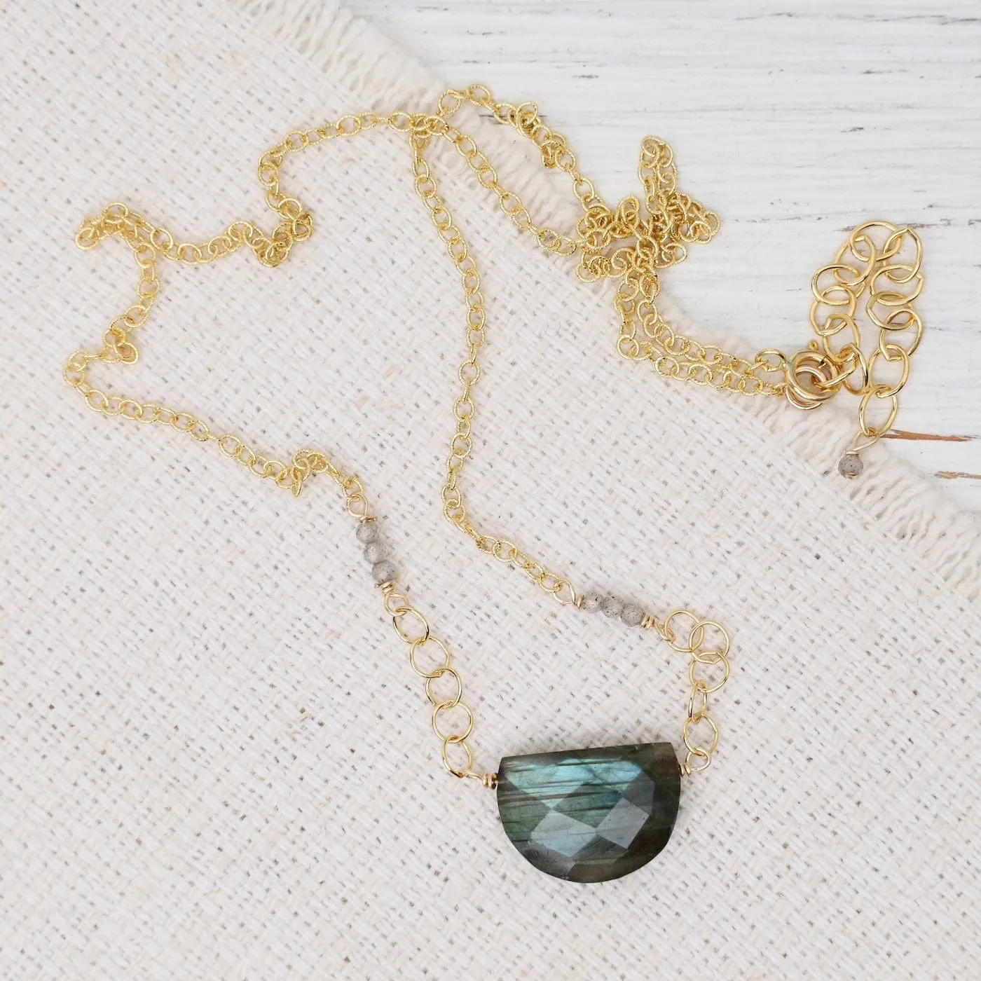 Labradorite Half Moon Necklace