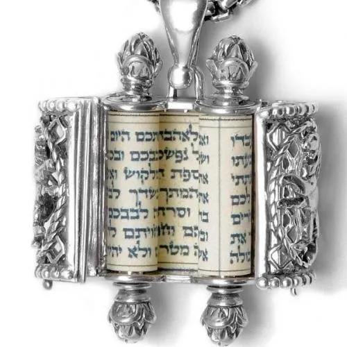 Lion of Judah Torah Scroll Case Locket Necklace