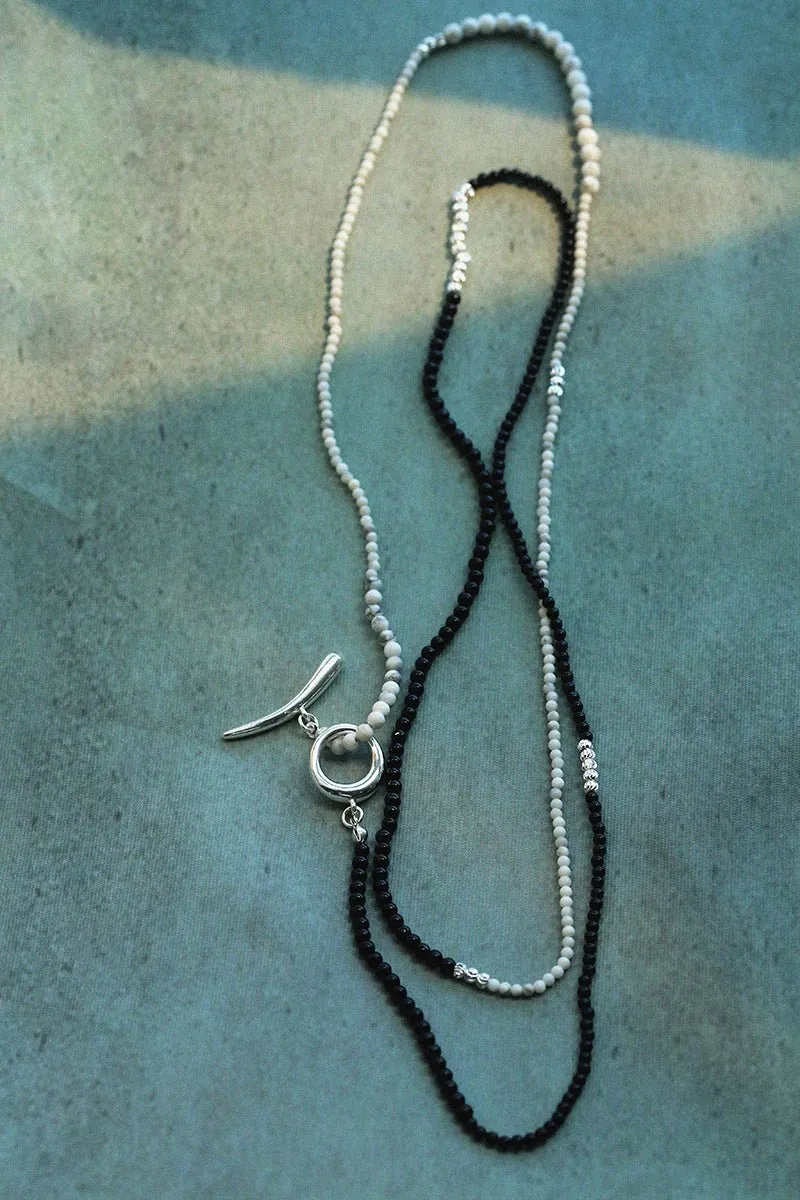 Long Y-shaped Necklace with Multi-Element Gemstones