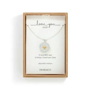 Love You Locket Necklace Silve