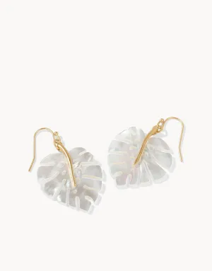 Monstera Pearlescent Earrings