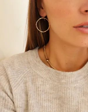 ORGANIC HAMMERED HOOP EARRINGS