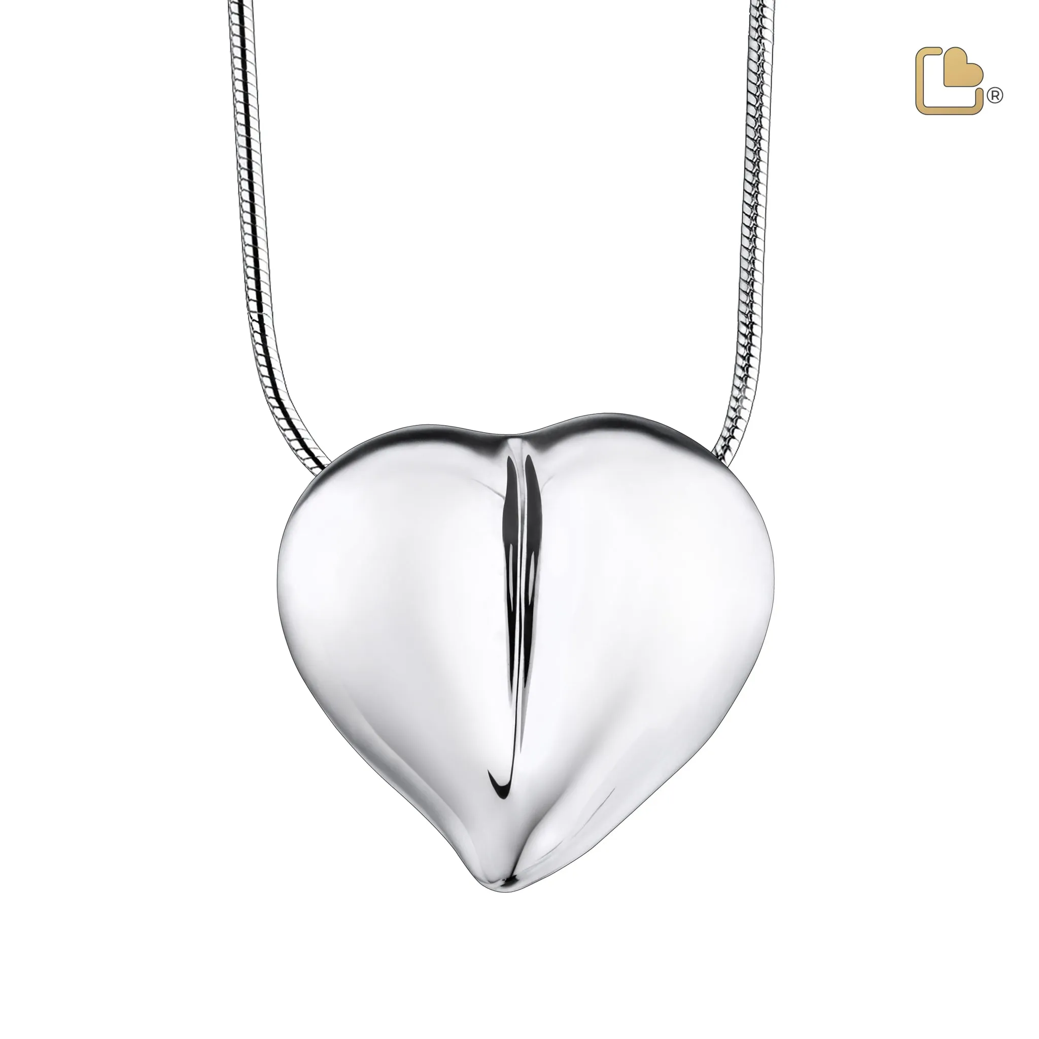 PD1010   LoveHeart Ashes Pendant Pol Silver