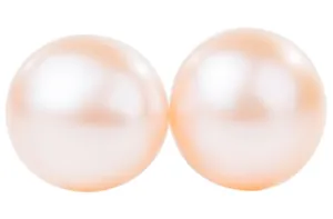 Peach Freshwater Pearl Stud Earrings Sterling Silver 5mm