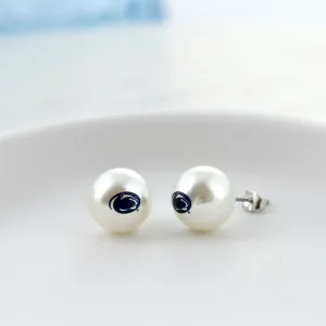 Penn State Logo Pearl Stud Earrings